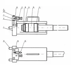 Уплотнительная прокладка - Блок «0Т53009 левый и 0Т54009 правый натяжной механизм гусеницы»  (номер на схеме: 13)