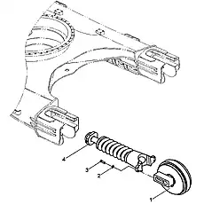 DAMPER - Блок «DAMPER AND FRONT IDLER ASS'Y»  (номер на схеме: 4)