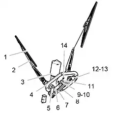 Link - Блок «MG19701003 Группа переднего стеклоочистителя (нижняя)»  (номер на схеме: 5)