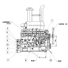 Bolt M10X35 - Блок «Установка дизельного двигателя»  (номер на схеме: 2)