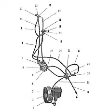 M14 Brake hose assembly (L=960) - Блок «Тормоз в сборе»  (номер на схеме: 8)