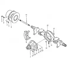 Double-screw bolt M10x50 - Блок «ПЕРЕДНИЙ МОСТ В СБОРЕ»  (номер на схеме: 14)