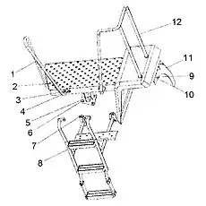 The left armrest component - Блок «Левый напольный эскалатор в сборе»  (номер на схеме: 12)
