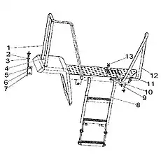 Rear armrest assembly - Блок «Правый пол эскалатора в сборе»  (номер на схеме: 1)