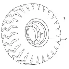 tire 23.5-25-16PR - Блок «Шина и обод в сборе»  (номер на схеме: 1)