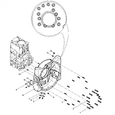 PIN (SEM) - Блок «FLYWHEEL HOUSING COMBINATION»  (номер на схеме: 12)