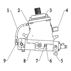 Hose Assembly φ9.5 - Блок «Adapter Group Left Drive Motor»  (номер на схеме: 1)