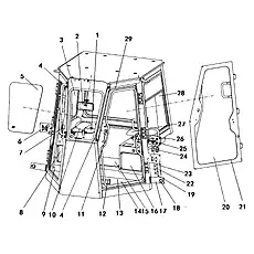 L-Door Holdback Box Assembly - Блок «Cab Assembly»  (номер на схеме: 26)