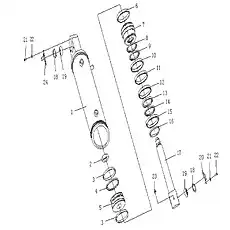 BOLT M6*10 - Блок «Рулевой масляный цилиндр в сборе (левая сторона)»  (номер на схеме: 22)