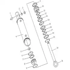 OIL CUP M10*1 - Блок «Наклонный масляный цилиндр в сборе (левая сторона)»  (номер на схеме: 1)