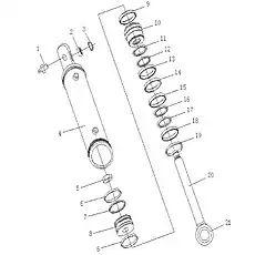 OIL CUP M10*1 - Блок «Наклонный масляный цилиндр в сборе (правая сторона)»  (номер на схеме: 1)