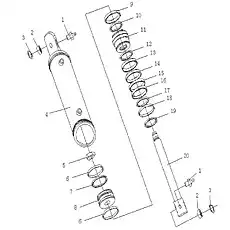 KY-RING - Блок «Масляный цилиндр наклона в сборе»  (номер на схеме: 15)