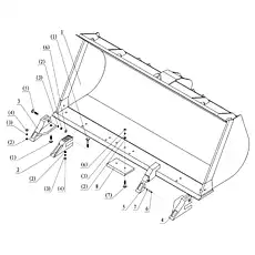 Abrasion resistant plate (For rock bucket) - Блок «Ковш в сборе»  (номер на схеме: 8)