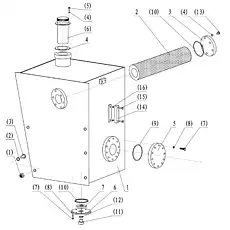 O-ring Φ180×5.7 - Блок «Гидравлический масляный бак»  (номер на схеме: (9))