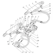 Bolt M8×45 - Блок «Lifting Cylinder Piping»  (номер на схеме: (2))