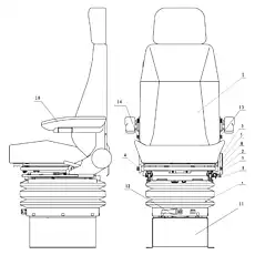 Base parts - Блок «Сиденье в сборе»  (номер на схеме: 6)