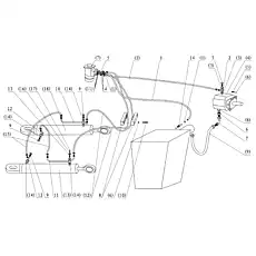 High-pressure Hose 25I-750(1×90°) - Блок «Гидравлическая система рулевого управления»  (номер на схеме: (9))