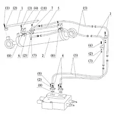 High-pressure hose 19Ⅱ-880 - Блок «Tilting Cylinder Piping»  (номер на схеме: (5))