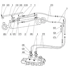 High-pressure hose 19Ⅱ-880 - Блок «Tipping Cylinder Piping»  (номер на схеме: (5))