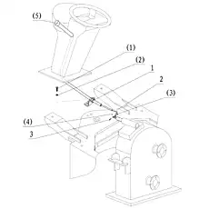 Control throttle flexible shaft - Блок «Система управления трансмиссией»  (номер на схеме: (5))