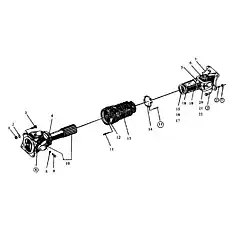gimbal &amp;amp;&amp;nbsp;spline shaft assembly - Блок «Привод заднего вала»  (номер на схеме: 10)