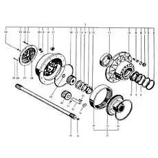 Ring gear carrier assembly - Блок «Колеса и сборка»  (номер на схеме: 37)