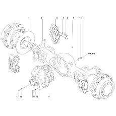 Main reductor assembly - Блок «DRIVE AXLE ASSEMBLY (370801)»  (номер на схеме: 9)