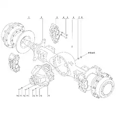 Main reductor assembly - Блок «DRIVE AXLE ASSEMBLY ZL50M»  (номер на схеме: 9)