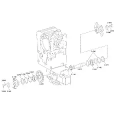 Output Gear - Блок «GEARBOX OUTPUT PART 4WG180»  (номер на схеме: 020)
