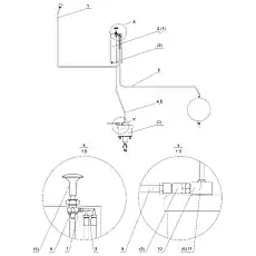 Air inflating assembly - Блок «HAND BRAKE PIPING»  (номер на схеме: 9)