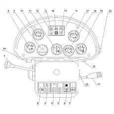 Right steering indicator light - Блок «INSTRUMENT DESK (Xuzhou SIDA)»  (номер на схеме: 15)