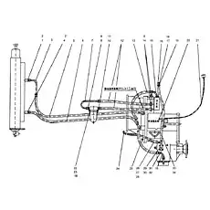 hose assembly 191-2180 90° - Блок «Гидравлическая система коробки передач»  (номер на схеме: 5)