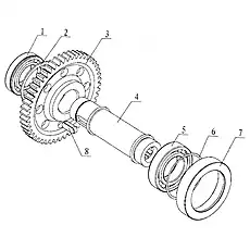 Steering pump drive shaft - Блок «Gearbox PTO Parts (Hangzhou Advance)»  (номер на схеме: 4)