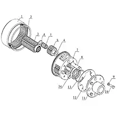 Reverse gear inner gear - Блок «One Gear Planet Frame Parts (Hangzhou Advance)»  (номер на схеме: 1)