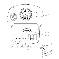 Rear headlight rocker switch - Блок «Электросистема (II)»  (номер на схеме: 8)