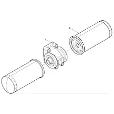 Rotary filter element assembly - Блок «Oil filter assembly 2»  (номер на схеме: 2)