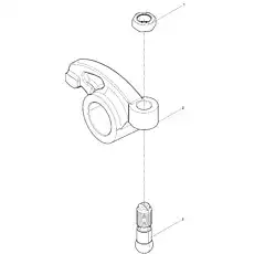 Exhaust valve rocker arm - Блок «Total exhaust rocker arm to door»  (номер на схеме: 2)
