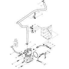 Oil pipe of air compressor assembly - Блок «Air compressor»  (номер на схеме: 14)