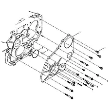 Cover shield - Блок «Cylinder block front cover group»  (номер на схеме: 1)