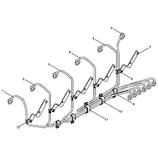 6 Holes high pressure fuel pipe clamp assembly - Блок «Трубки топливные ТНВД в сборе»  (номер на схеме: 10)