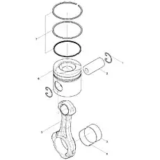 Piston ring assembly - Блок «Piston and Connecting Rod Group»  (номер на схеме: 7)