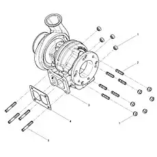 HX50 turbocharger - Блок «Turbocharger assembly»  (номер на схеме: 3)