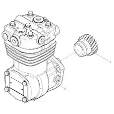 Air compressor gear - Блок «Air compressor assembly»  (номер на схеме: 1)