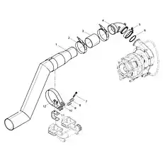 Air intake pipe assembly of intercooler - Блок «Intercooler assembly»  (номер на схеме: 1)
