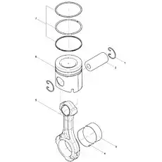 Piston ring assembly - Блок «Piston and Connecting Rod Group»  (номер на схеме: 7)