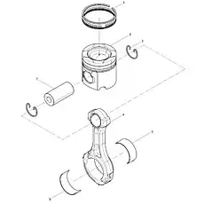 Piston Pin Retainer - Блок «Piston and Connecting Rod Group»  (номер на схеме: 3)