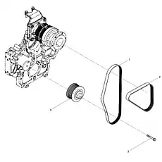 Tensioner Assembly - Блок «Tensioner And Belt Group»  (номер на схеме: 4)