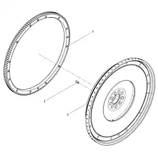 Flywheel ring gear - Блок &laquo;Маховик в сборе&raquo;  (номер на схеме: 1)