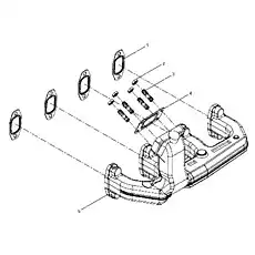 Nut 01321455 - Блок «Exhaust manifold assembly A157-4110002247»  (номер на схеме: 2)