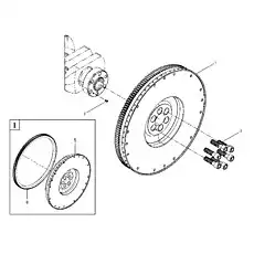 Starter gear ring 13023510 - Блок «Flywheel assembly A120-4110002247»  (номер на схеме: 4)